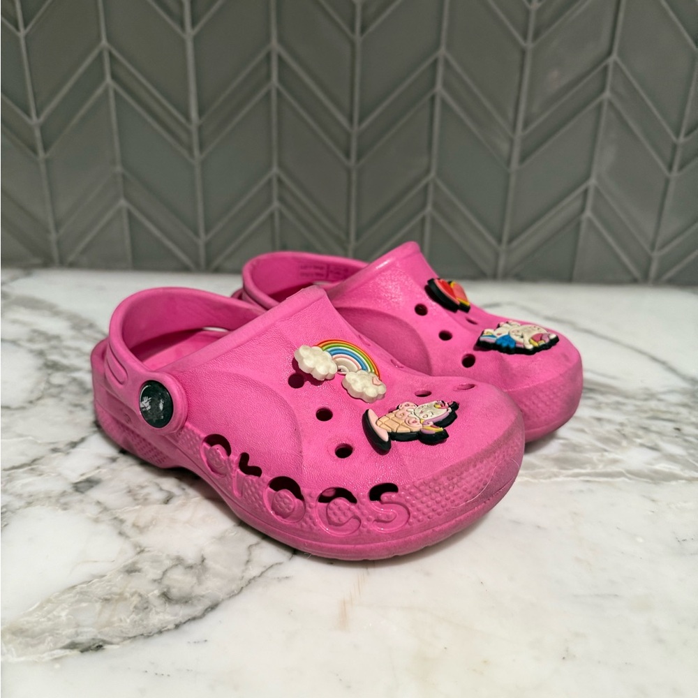 $20 ADD ON Crocs 9 Hot Pink Charms 9c Natives Water Shoes